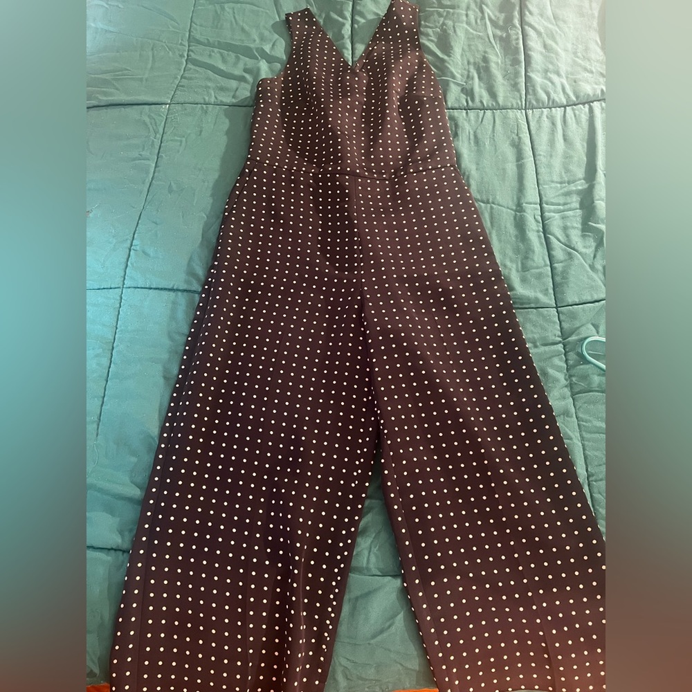 Banana republic Polkadot navy blue wide legged romper